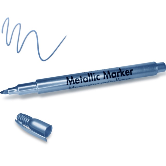 Blue Steel Metallic Permanent Marker 1.2 mm, 0.5" Fine Point - Picture 2 of 5